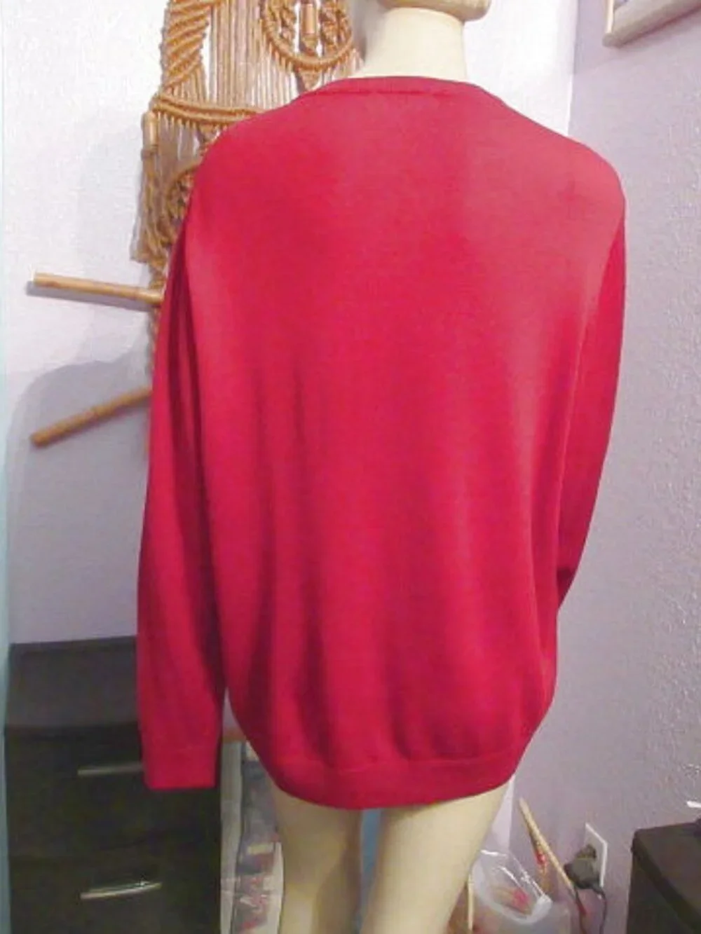 Turnbury Extra Fine Merino Wool Sweater Mens Size L Ribbed Preppy Red Pullover